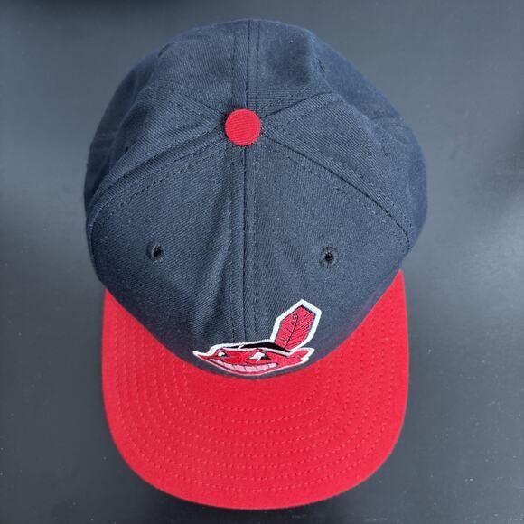 Cleveland Indians Vintage 90s New Era Logo Snapback Hat Official MLB USA Made - Picture 5 of 8